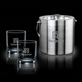 3 Piece Delfina Ice Bucket w/ 2 Aristocrat On The Rocks Glasses